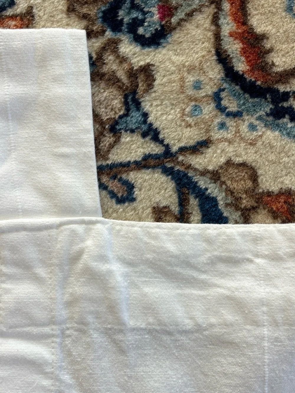 IKEA LENDA Pair of White Tab-Top Curtains in cotton w 8 tabs  56 1/2 x 77 inches